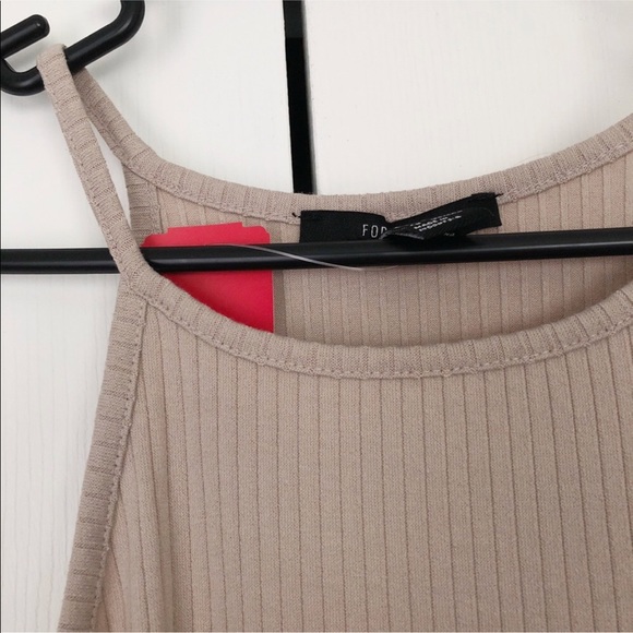 FOREVER 21 NWT Taupe Ribbed High Neck Midi Dress - Picture 4 of 4